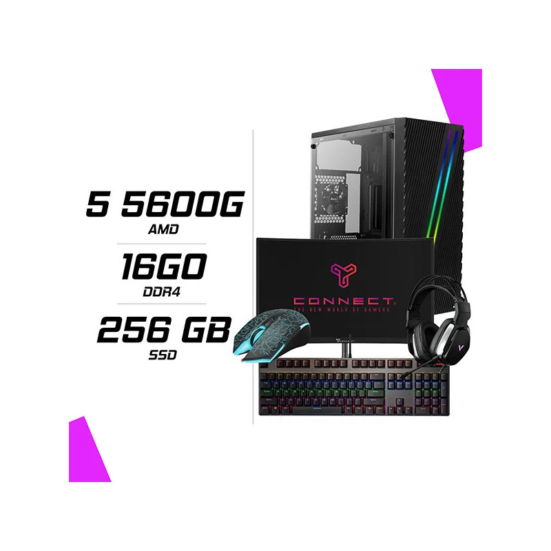 PC Gamer Ryzen 5 5600G + Ecran 24″ 180Hz+ combo Rapoo PC Gamer Ryzen 5 5600G + Ecran 24″ 180Hz+ combo Rapoo