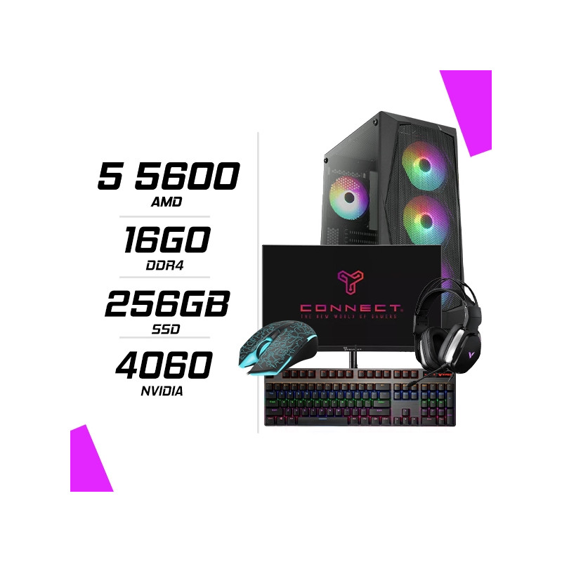 PC Gamer Ryzen 5 5600 RTX 4060 + Ecran 24″ 180Hz+ combo Rapoo PC Gamer Ryzen 5 5600 RTX 4060 + Ecran 24″ 180Hz+ combo Rapoo