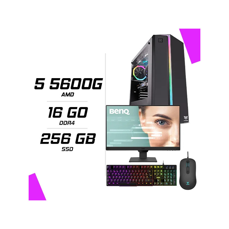 PC Gamer AMD Ryzen 5 5600G + Ecran + Combo PC Gamer AMD Ryzen 5 5600G + Ecran + Combo