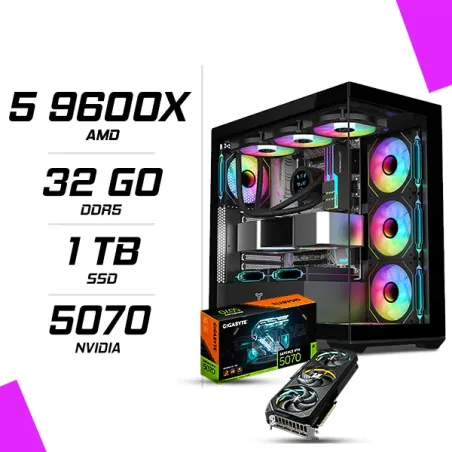 PC Gamer AMD Ryzen 5 9600X GIGABYTE RTX 5070 GAMING 12G