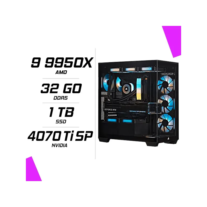 PC Gamer AMD Ryzen 9 9950X RTX 4070 Ti SUPER 16G PC Gamer AMD Ryzen 9 9950X RTX 4070 Ti SUPER 16G