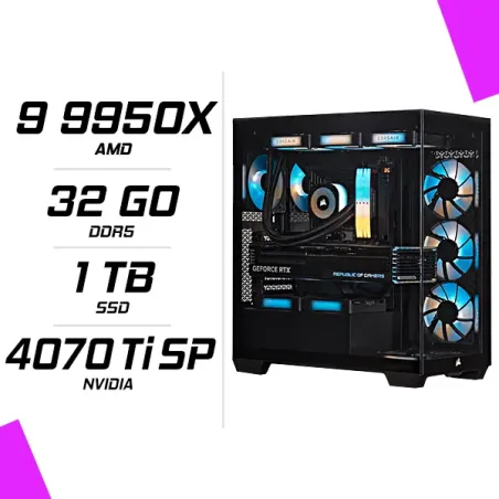 PC Gamer AMD Ryzen 9 9950X RTX 4070 Ti SUPER 16G