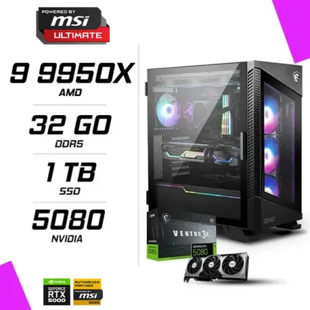 PC Gamer AMD Ryzen 9 9950X MSI RTX 5080 16G