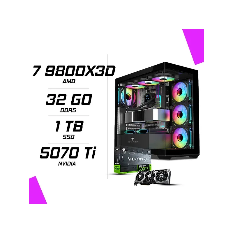 PC Gamer AMD Ryzen 7 9800X3D MSI RTX 5070 Ti 16G PC Gamer AMD Ryzen 7 9800X3D MSI RTX 5070 Ti 16G