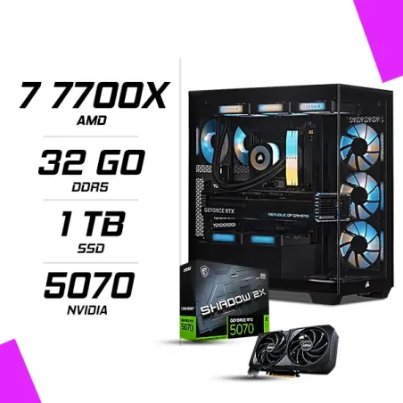 PC Gamer AMD Ryzen 7 7700X MSI RTX 5070 12G