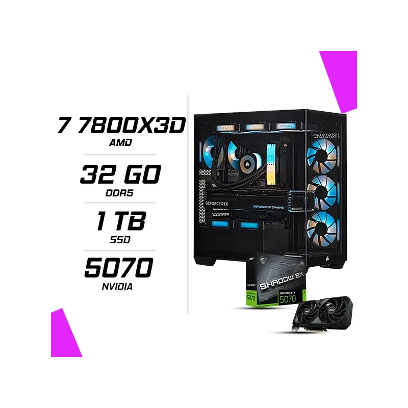 PC Gamer AMD Ryzen 7 7800X3D MSI RTX 5070 12G PC Gamer AMD Ryzen 7 7800X3D MSI RTX 5070 12G