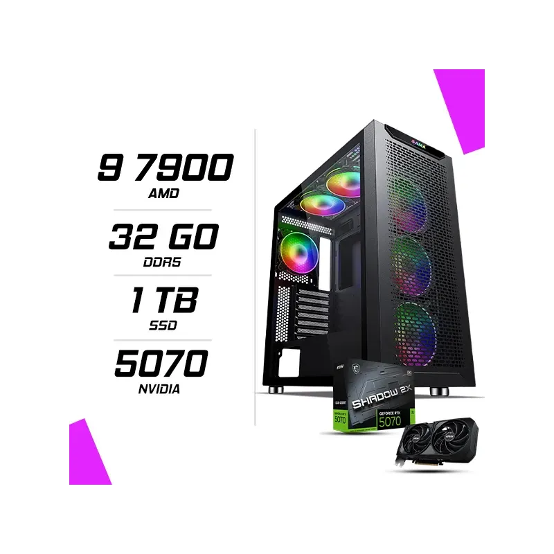 PC Gamer AMD Ryzen 9 7900 MSI RTX 5070 12G PC Gamer AMD Ryzen 9 7900 MSI RTX 5070 12G
