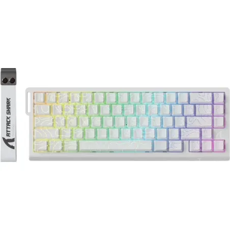 ATTACK SHARK X68 HE Blanc Contour (Magnetic Switch) - Clavier Gamer