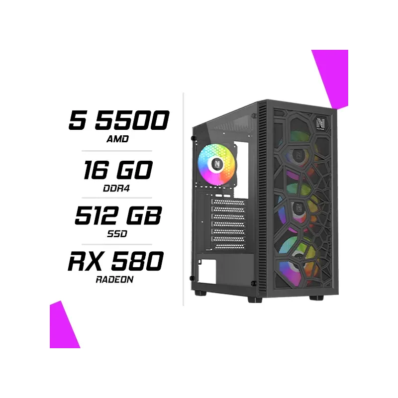PC Gamer AMD Ryzen 5 5500 RX 580 8GB PC Gamer AMD Ryzen 5 5500 RX 580 8GB