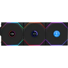 LIAN LI UNI FAN TL LCD 120 WIRELESS RGB Noir - Pack de 3