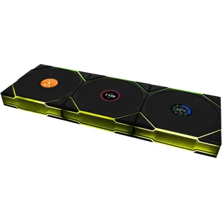 LIAN LI UNI FAN TL LCD 120 WIRELESS RGB Noir - Pack de 3