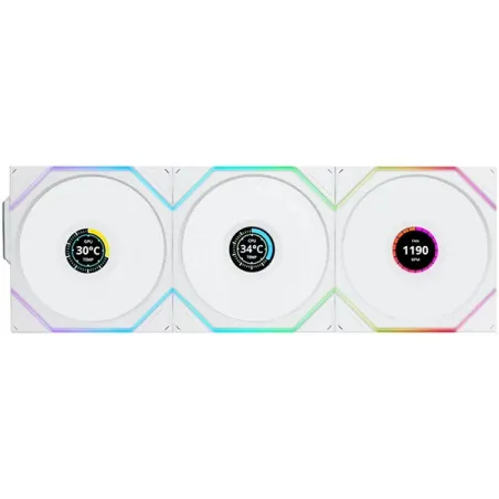 LIAN LI UNI FAN TL WIRELESS LCD 120 Blanc - Pack de 3