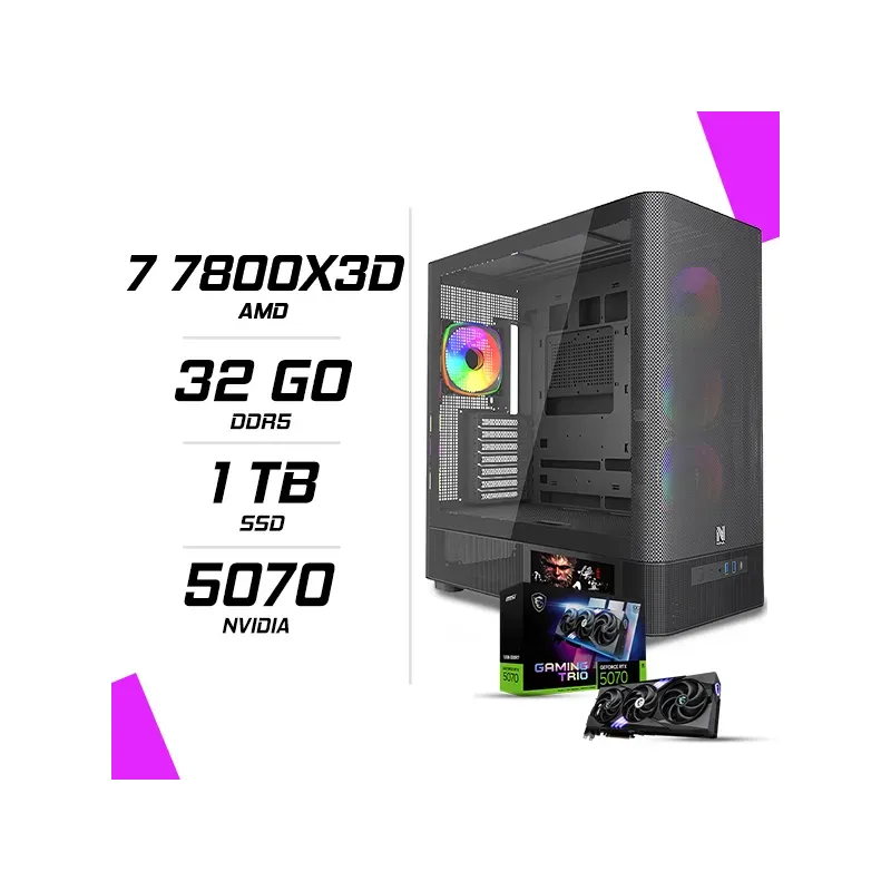 PC Gamer AMD Ryzen 7 7800X3D MSI RTX 5070 12G PC Gamer AMD Ryzen 7 7800X3D MSI RTX 5070 12G