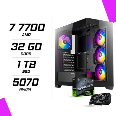 PC Gamer AMD Ryzen 7 7700 MSI RTX 5070 12G